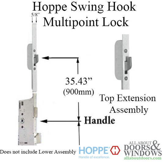 16mm Top Extension Doors 78.54-79.25” Swing Hook @ 35.43"