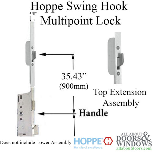 16mm Top Extension Doors 78.54-79.25” Swing Hook @ 35.43