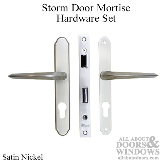 Storm Door Mortise Hardware Handle Kit - Brushed/Satin Nickel