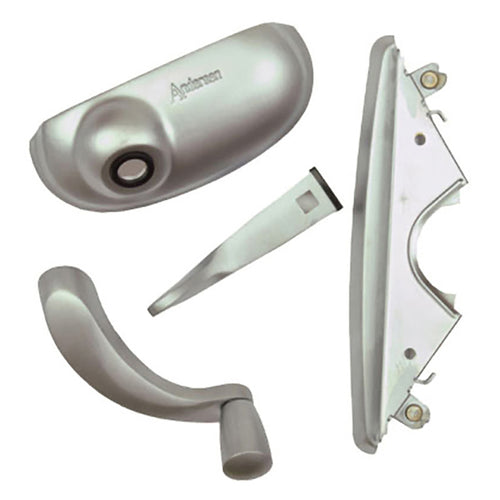 Andersen Window Hardware Pack, EZ Casement, Estate Style - Satin Nickel - Andersen Window Hardware Pack, EZ Casement, Estate Style - Satin Nickel