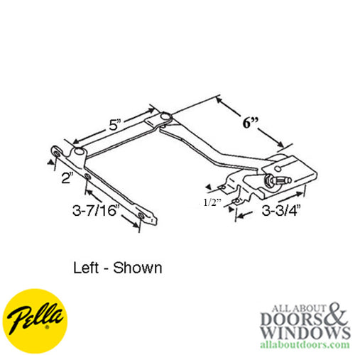 Pella Roto Operator Left Handed For Wood Casement and Clad Casement Windows From 1967 to 1993 - Pella Roto Operator Left Handed For Wood Casement and Clad Casement Windows From 1967 to 1993