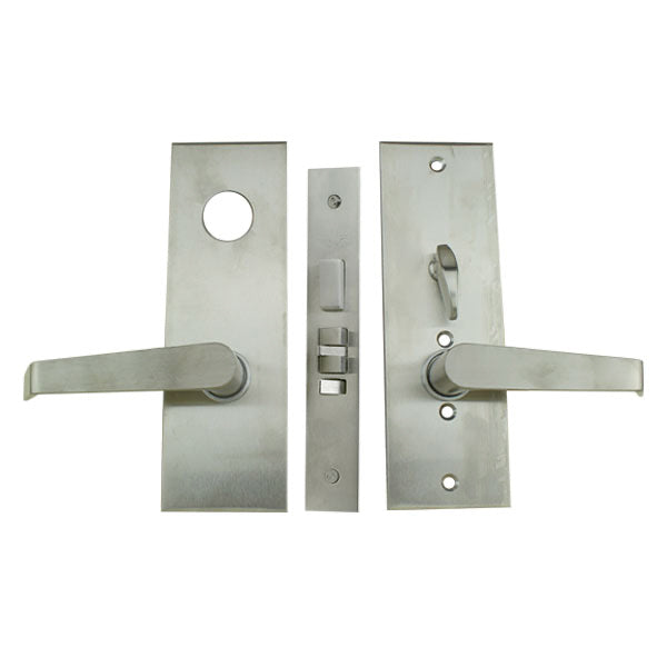 Marks Hotel Lever and Plate Mortise Lockset Right Hand Reverse Satin Chrome - Marks Hotel Lever and Plate Mortise Lockset Right Hand Reverse Satin Chrome