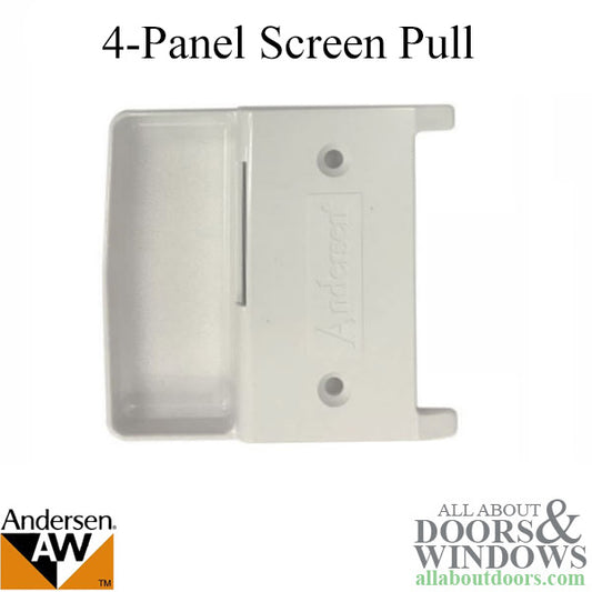 Andersen Window - Frenchwood Gliding Door - Screen Door Handle, Inside 4 Panel - White