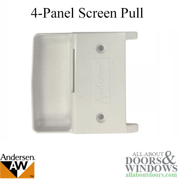 Andersen Window - Frenchwood Gliding Door - Screen Door Handle, Inside 4 Panel - White - Andersen Window - Frenchwood Gliding Door - Screen Door Handle, Inside 4 Panel - White