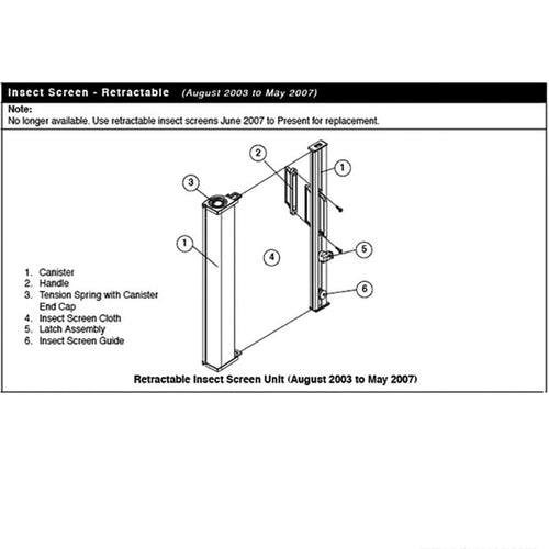 Retainer w/Screws - Retractable Insect Screen - for Andersen FGD made Aug. 03 to May 07 - Sandtone - Retainer w/Screws - Retractable Insect Screen - for Andersen FGD made Aug. 03 to May 07 - Sandtone