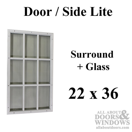 Therma-Tru 22 x 36 x 1/2 9-Lite Surround W/ Glass door lite