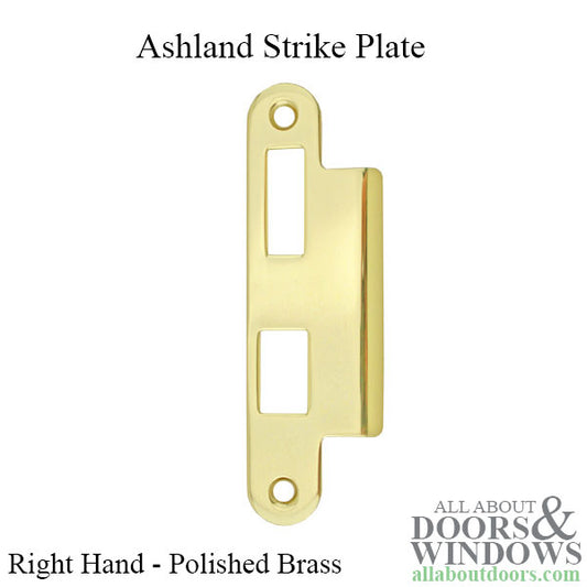 Right Handed Strike Plate - Polished Brass