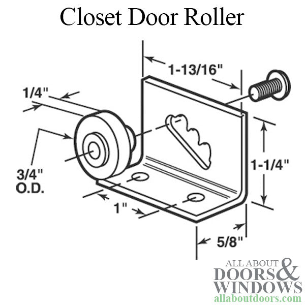 Closet Door Roller, Non-Adjustable - Discontinued - Closet Door Roller, Non-Adjustable - Discontinued