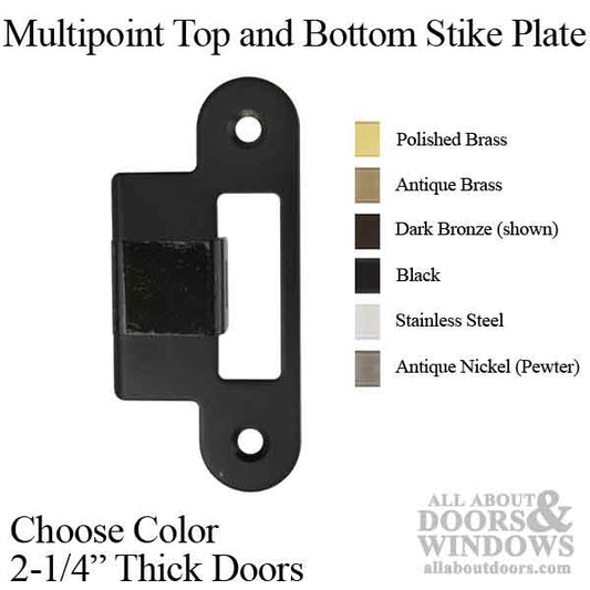 G-U / Ferco Strike Plates with Lip, 2-1/4" (57mm) Thick Door - Choose Color