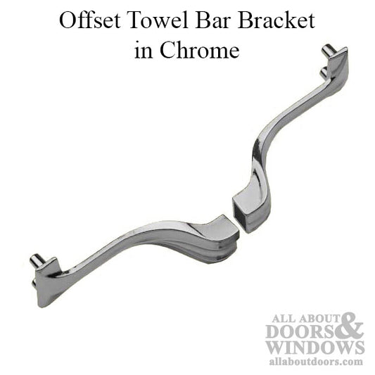 Offset Towel Bar Bracket - Chrome