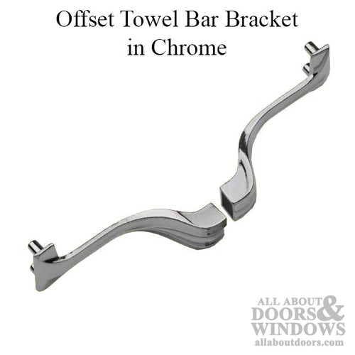 Offset Towel Bar Bracket - Chrome - Offset Towel Bar Bracket - Chrome