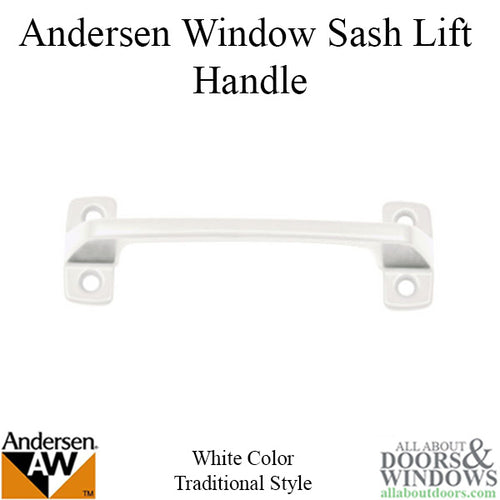 Andersen Sash Lift, 4 screw holes - White - Andersen Sash Lift, 4 screw holes - White