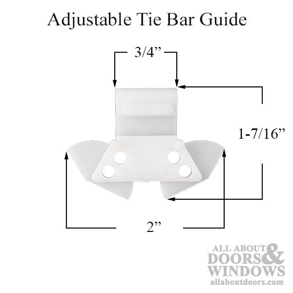 Adjustable Tie Bar Guide, VS Casement - White - Adjustable Tie Bar Guide, VS Casement - White