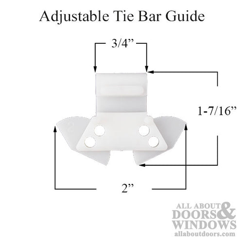 Adjustable Tie Bar Guide, VS Casement - White - Adjustable Tie Bar Guide, VS Casement - White