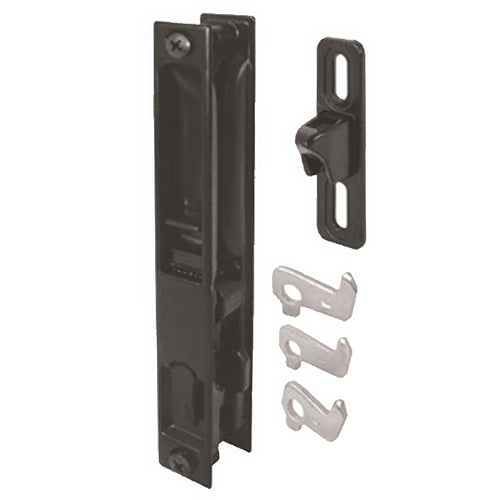 Handle Set Flush Type with Reversible Latch Hooks 6-5/8 Inch Hole Center Black Finish - Handle Set Flush Type with Reversible Latch Hooks 6-5/8 Inch Hole Center Black Finish