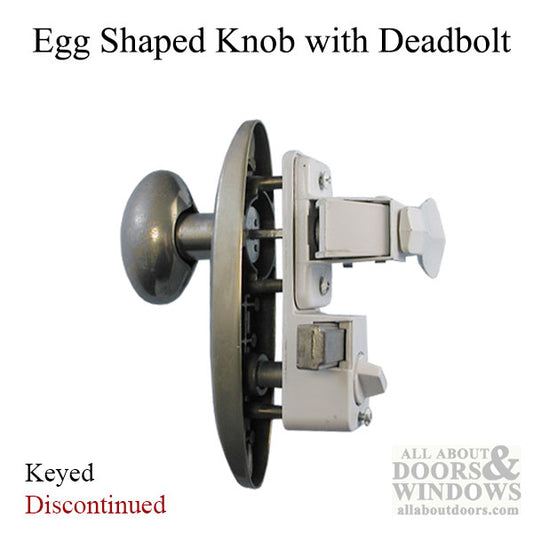 Storm Door Surface Mount Handle Egg Shaped Style Knob with Keyed Deadbolt