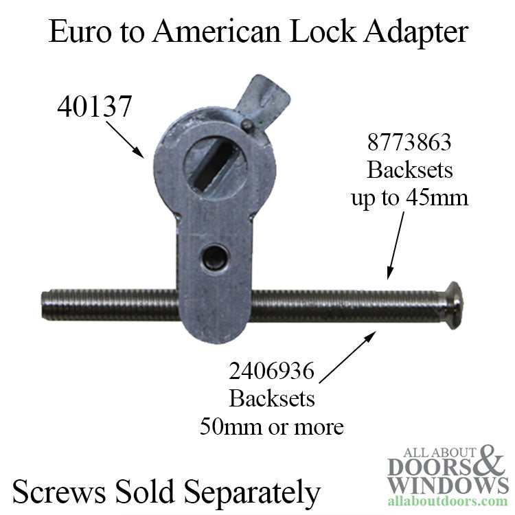 Adapter Insert - Euro Mortise Lock to American Cylinder - Adapter Insert - Euro Mortise Lock to American Cylinder