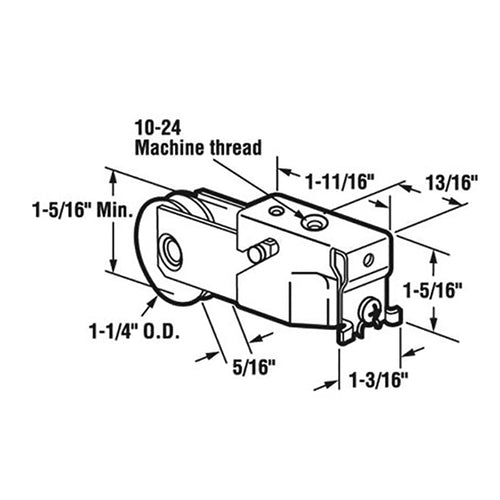 Door Roller For Sliding Patio Door Rollers 1.25 Inch Steel Wheel With Steel Plain Back Housing - Door Roller For Sliding Patio Door Rollers 1.25 Inch Steel Wheel With Steel Plain Back Housing