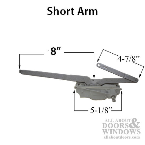 Ashland Optima Short Dual-Arm Casement Window Operator, Stainless Steel - Ashland Optima Short Dual-Arm Casement Window Operator, Stainless Steel