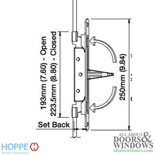 Inactive Flushbolt Rod, 26mm Backset, Flip Lever - Stainless - Inactive Flushbolt Rod, 26mm Backset, Flip Lever - Stainless