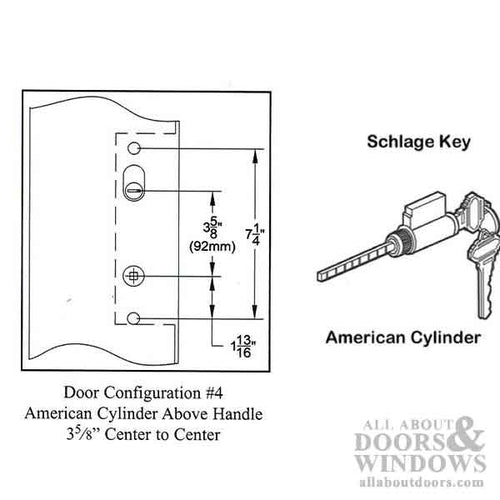 Marvin Active Keyed Multi-point Lock Trim for Hinged Door - Antique Brass - Marvin Active Keyed Multi-point Lock Trim for Hinged Door - Antique Brass