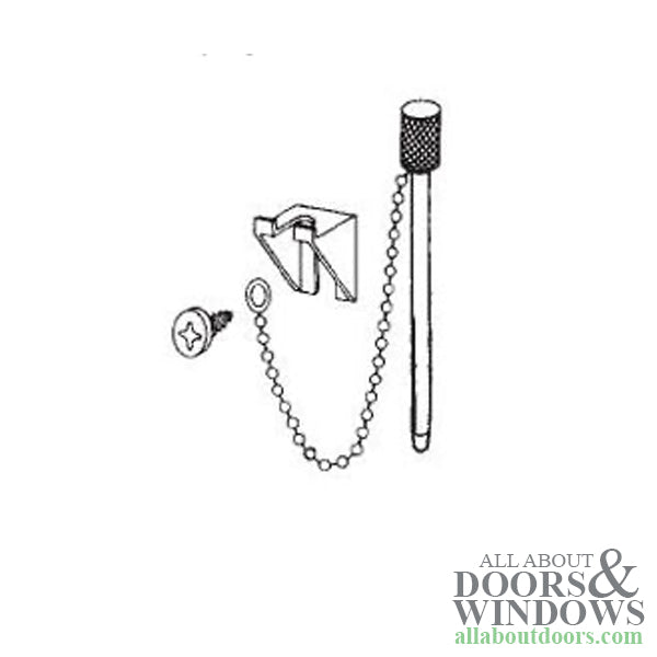 Sliding Door Lock Night Pin - Nickel Finish - Sliding Door Lock Night Pin - Nickel Finish