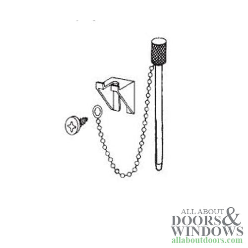 Sliding Door Lock Night Pin - Nickel Finish - Sliding Door Lock Night Pin - Nickel Finish