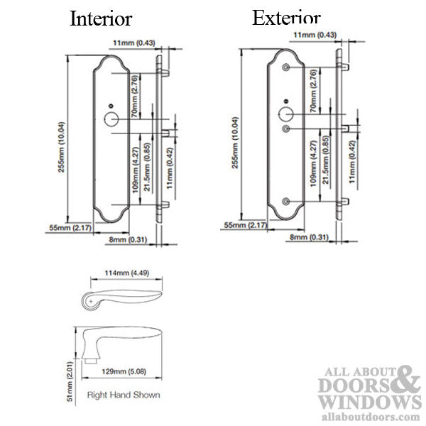 Hoppe Fixed Dummy Handle Set, Toronto M1020/374N, No Key No Thumb-turn - Resista Satin Nickel - Hoppe Fixed Dummy Handle Set, Toronto M1020/374N, No Key No Thumb-turn - Resista Satin Nickel