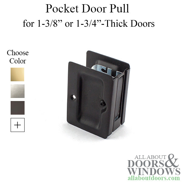 Pocket Door Pull, Passage 3-1/4 x 2-1/4 - Choose Finish - Pocket Door Pull, Passage 3-1/4 x 2-1/4 - Choose Finish