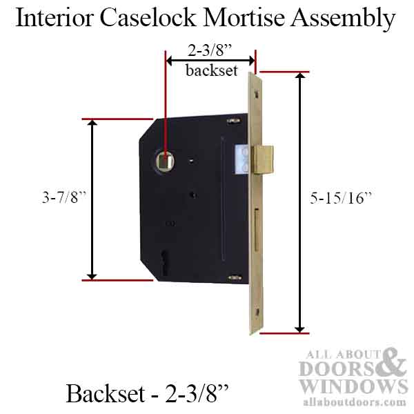 Mortise Lock, Interior lock case assembly w/ keys - Mortise Lock, Interior lock case assembly w/ keys