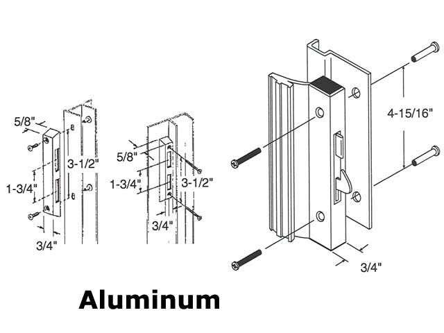 Sliding Patio Door Extruded Aluminum Handle Set 4-15/16 Universal - Sliding Patio Door Extruded Aluminum Handle Set 4-15/16 Universal