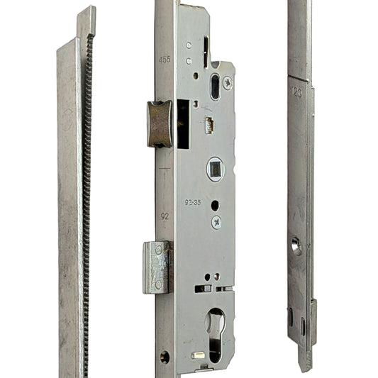 AGB Unitop 16mm Multipoint Lock 35/92 Active Assembly with Shootbolts, 41-5/16 inch handle height - Silver