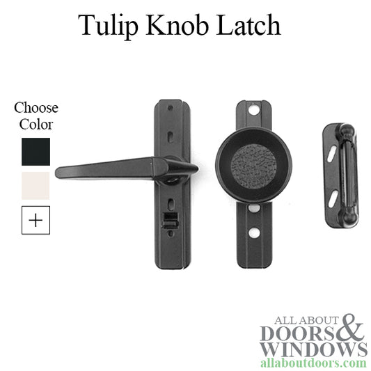 Tulip Knob Latch, Universal Adjustable Holes - Choose Color