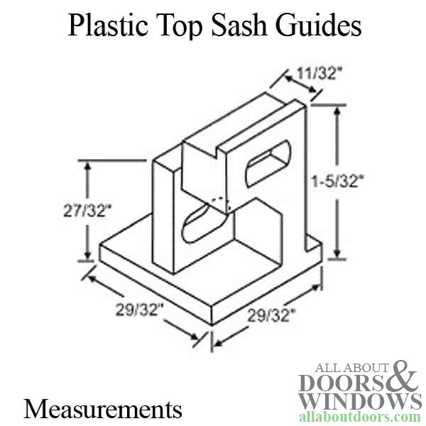 Top Sash Guide - Right and Left Set - Plastic, White - Top Sash Guide - Right and Left Set - Plastic, White