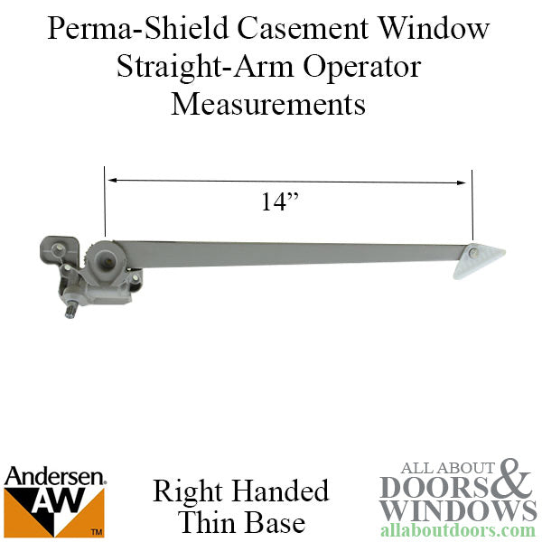 Andersen Casement Window Operator Right Handed Single Arm Operator - Andersen Casement Window Operator Right Handed Single Arm Operator