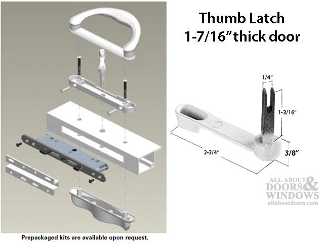 Milgard V-4 Latch Double Locking Handle for 1-7/16