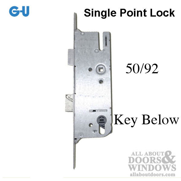G-U Monolock 50/92 Single Door Lock, Key BELOW - Stainless Steel - G-U Monolock 50/92 Single Door Lock, Key BELOW - Stainless Steel