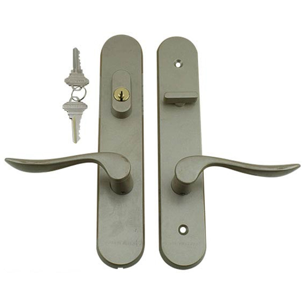Marvin Active Keyed Handle Set Trimset with interior thumbturn - Satin Taupe - Marvin Active Keyed Handle Set Trimset with interior thumbturn - Satin Taupe