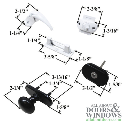 Andersen Storm Door Handle Set With Deadbolt Kit For 1.5 Inch Storm Door  Black and White Handleset - Andersen Storm Door Handle Set With Deadbolt Kit For 1.5 Inch Storm Door  Black and White Handleset