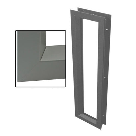 Commercial Door Lite Steel Frame Low Profile 6 Inch x 27 Inch Grey