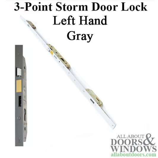 Andersen / Emco Storm Door Multipoint Lock (MPL), 2 Hooks and Deadbolt, LH- Gray