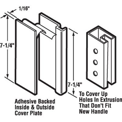 Cover Plate & Pull for Sliding Glass Door - Aluminum - Cover Plate & Pull for Sliding Glass Door - Aluminum