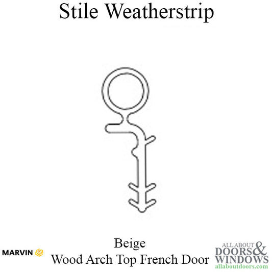 Marvin V020 Outswing French Door Stile Weatherstrip, 92 15/16" - Beige