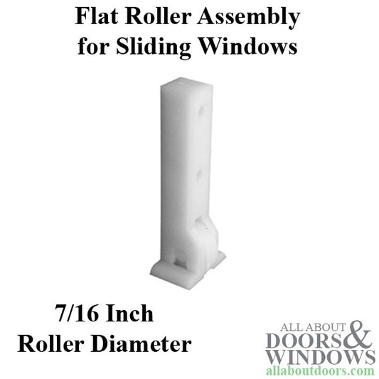 Roller Assembly (Flat) - Sliding Windows, Vertical Rail - Nylon