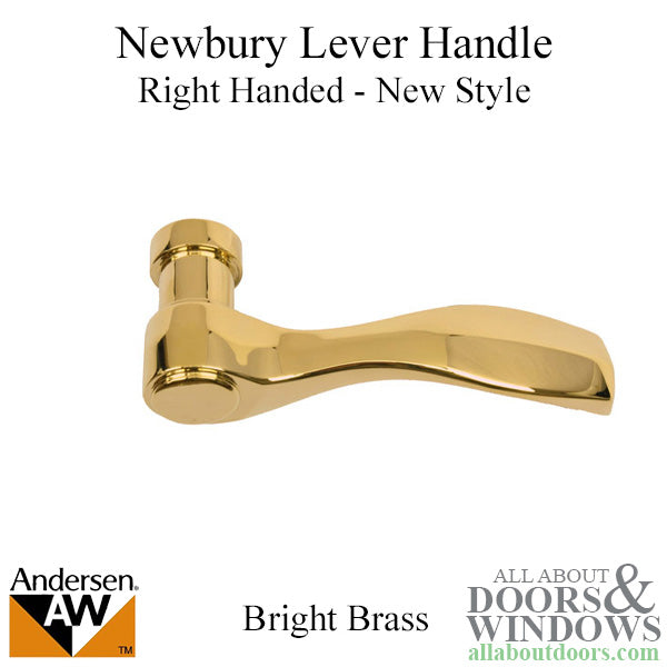 Andersen  Newbury Handle Right Hand Door Handle Bright Brass - Andersen  Newbury Handle Right Hand Door Handle Bright Brass