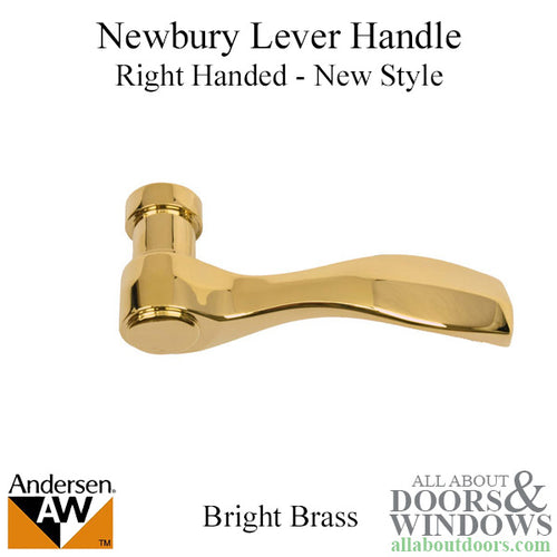 Andersen  Newbury Handle Right Hand Door Handle Bright Brass - Andersen  Newbury Handle Right Hand Door Handle Bright Brass