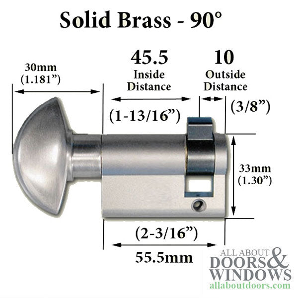 45.5/10 CES 55.5 Inactive 360° Non-Logo Non-Keyed Profile Cylinder Lock - 45.5/10 CES 55.5 Inactive 360° Non-Logo Non-Keyed Profile Cylinder Lock