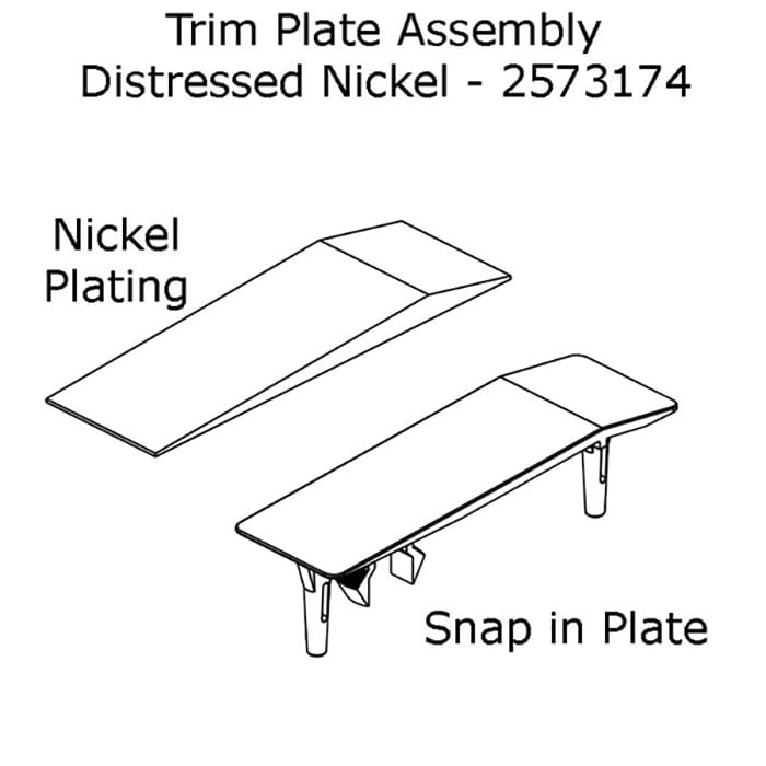 Andersen Window - Frenchwood Gliding Door - Trim Plate Assembly, 2 Panel - Distressed Nickel - Andersen Window - Frenchwood Gliding Door - Trim Plate Assembly, 2 Panel - Distressed Nickel