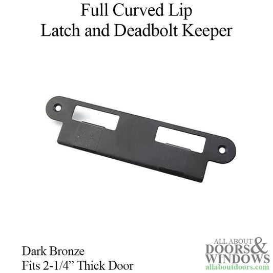 Latch & Deadbolt Strike Plate, 57mm Extended, 2-1/4 Door - Dark Bronze