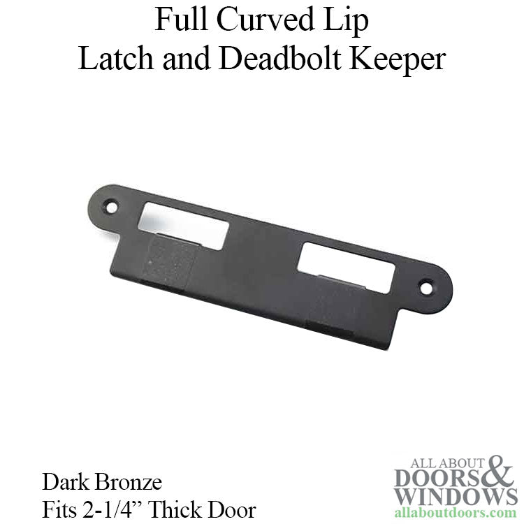 Latch & Deadbolt Strike Plate, 57mm Extended, 2-1/4 Door - Dark Bronze - Latch & Deadbolt Strike Plate, 57mm Extended, 2-1/4 Door - Dark Bronze